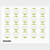 Sticker Rond Aquarelle Verte Chartreuse Mariage Moderne Chic (Feuille)