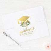 Sticker Rond Aquarelle verte dorée (Enveloppe)
