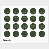 Sticker Rond Aquarelle verte et blanche (Feuille)