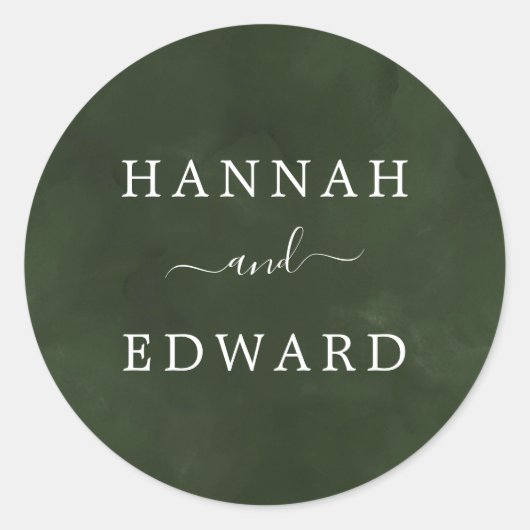 Sticker Rond Aquarelle verte et blanche (Devant)