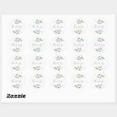 Sticker Rond Aquarelle verte Feuilles 3 (Feuille)