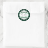 Sticker Rond Aquarelle verte moderne Mariage de feuillage vert (Sac)