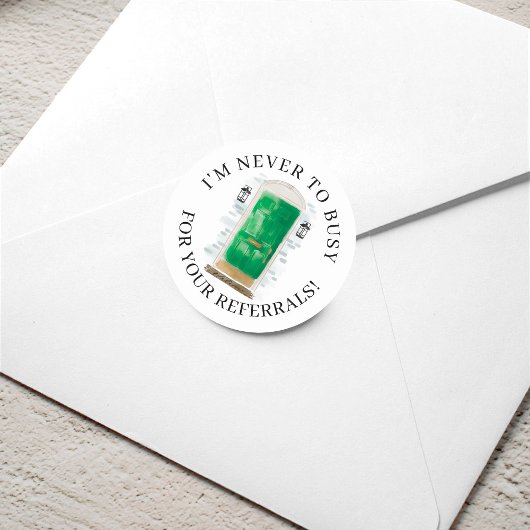 Sticker Rond Aquarelle verte Porte avant Référentiel immobilier