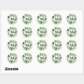 Sticker Rond Aquarelle Verte Vestige Courbe Saint Patrick (Feuille)