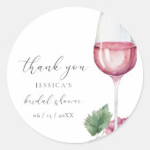 Sticker Rond Aquarelle Vino avant les Vœux Réception de Mariage (Devant)