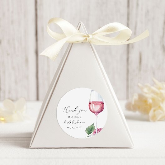 Sticker Rond Aquarelle Vino avant les Vœux Réception de Mariage