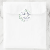 Sticker Rond Aquarelle Vins Marine Bleu Script Merci Sceau (Sac)