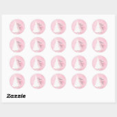 Sticker Rond Aquarelle Vintage de Noël rose blanc (Feuille)