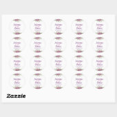 Sticker Rond Aquarelle violet fleur sauvage mariage classique r (Feuille)