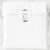 Sticker Rond Aquarelle violet fleur sauvage mariage classique r (Sac)