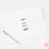 Sticker Rond Aquarelle violet fleur sauvage mariage classique r (Enveloppe)