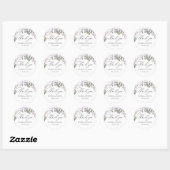 Sticker Rond Aquarelle violet Mariage floral (Feuille)