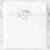 Sticker Rond Aquarelle violet Mariage floral (Sac)