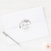 Sticker Rond Aquarelle violet Mariage floral (Enveloppe)