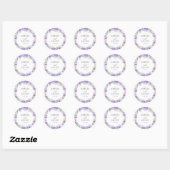 Sticker Rond Aquarelle violet Mariage Floral (Feuille)