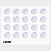 Sticker Rond Aquarelle violet Merci Lilac (Feuille)