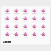 Sticker Rond Aquarelle violet orchidée Mariage floral (Feuille)