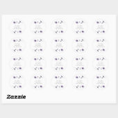 Sticker Rond Aquarelle violette (Feuille)