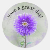 Sticker Rond Aquarelle violette dahlia (Devant)