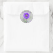 Sticker Rond Aquarelle violette Dahlia avec devis (Sac)
