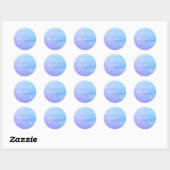 Sticker Rond Aquarelle violette et Turquoise Bat mitzvah Favori (Feuille)