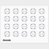 Sticker Rond Aquarelle violette Lavender Eucalyptus (Feuille)
