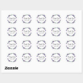 Sticker Rond Aquarelle violette Lavender Eucalyptus (Feuille)