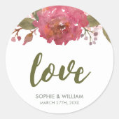 Sticker Rond Aquarelle violette Mariage Floral (Devant)