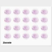 Sticker Rond Aquarelle violette Merci du souffle du bébé (Feuille)