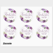Sticker Rond Aquarelle violette Merci Floral (Feuille)