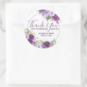 Sticker Rond Aquarelle violette Merci Floral (Sac)