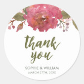 Sticker Rond Aquarelle violette Merci Floral (Devant)