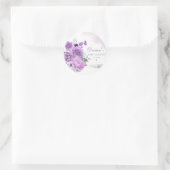 Sticker Rond Aquarelle violette moderne Baby shower floral fill (Sac)
