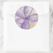 Sticker Rond Aquarelle violette or fleur de rêve (Sac)