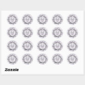 Sticker Rond Aquarelle violette rayures confiance dans le Seign (Feuille)