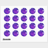 Sticker Rond Aquarelle vive violet gras Mariage botanique (Feuille)