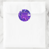 Sticker Rond Aquarelle vive violet gras Mariage botanique (Sac)