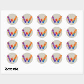 Sticker Rond Aquarelle W (Feuille)