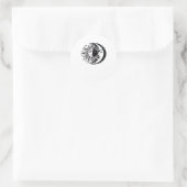 Sticker Rond Aquarelle Whimsigoth Soleil Lune Sorcière Classiqu (Sac)