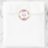 Sticker Rond Aquarelles Fleurs Pastel Wreath (Sac)