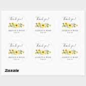 Sticker Rond Aquarelles jaunes tournesol favorisent (Feuille)