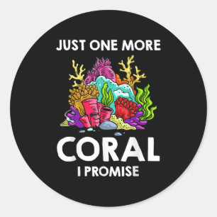 Sticker Rond Aquariophile de récif de fragment de corail Aquari
