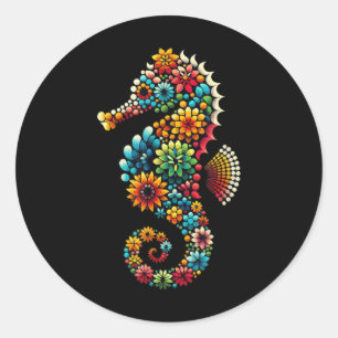 Sticker Rond Aquarium hippocampe réservoir de poissons aquariop