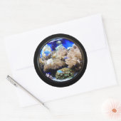 Sticker Rond Aquarium Poissons tropicaux et coraux (Enveloppe)