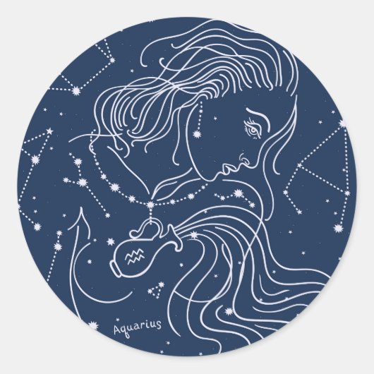 Sticker Rond Aquarius (Devant)