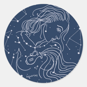 Sticker Rond Aquarius