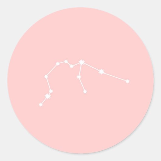 Sticker Rond Aquarius Zodiac Constellation rose moderne (Devant)