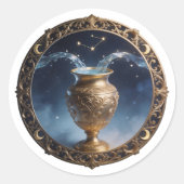 Sticker Rond Aquarius Zodiac Water Bearer (Devant)