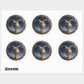 Sticker Rond Aquarius Zodiac Water Bearer (Feuille)