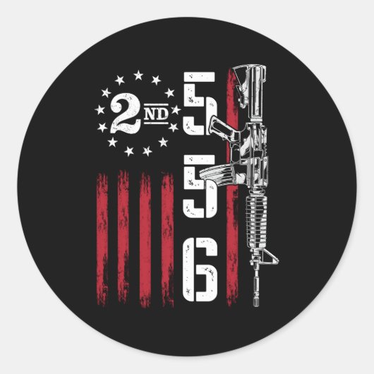 Sticker Rond Ar15 Rifle 2E Adt 556 Ar-15 Retour (Devant)
